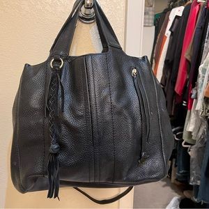 Black leather Vince Camuto bag with shoulder strap